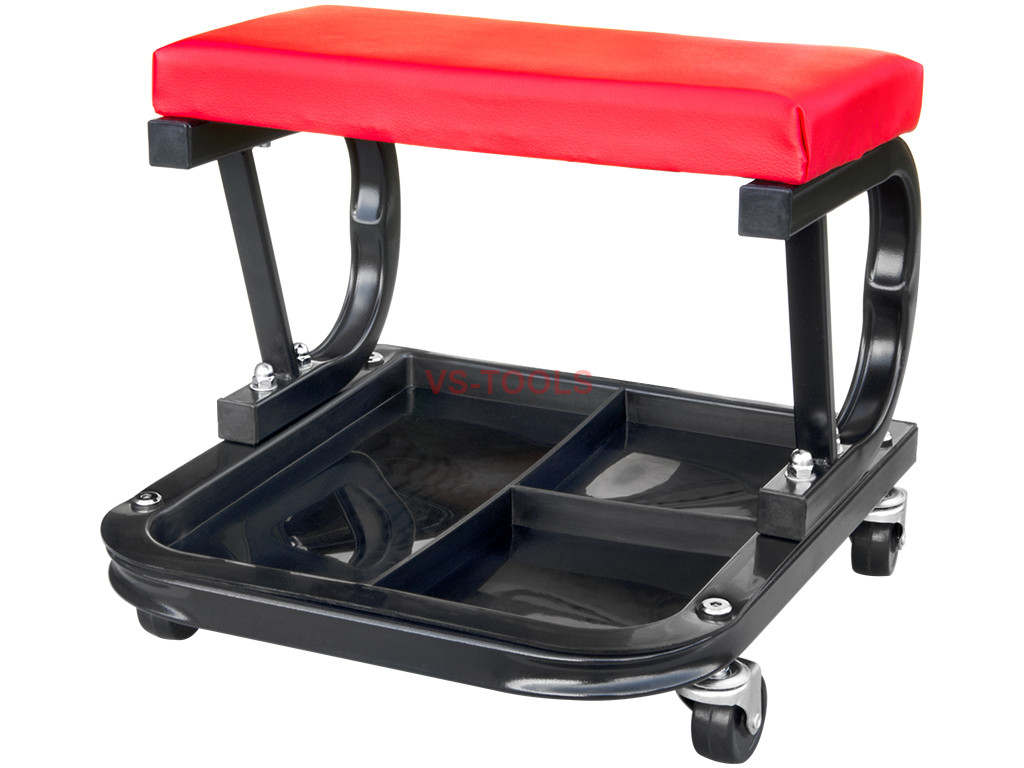 Rolling Creeper Garage Shop Red Padded Seat Mechanic Stool